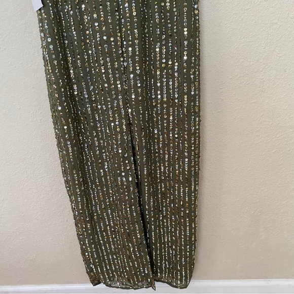 MAC DUGGAL 93603 SEQUINED HIGH NECK SLEEVELESS COLUMN GOWN‎ olive green sz 8 - Picture 9 of 14